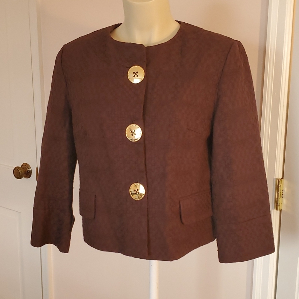 Milly cotton fully lined purplebrown textured jack